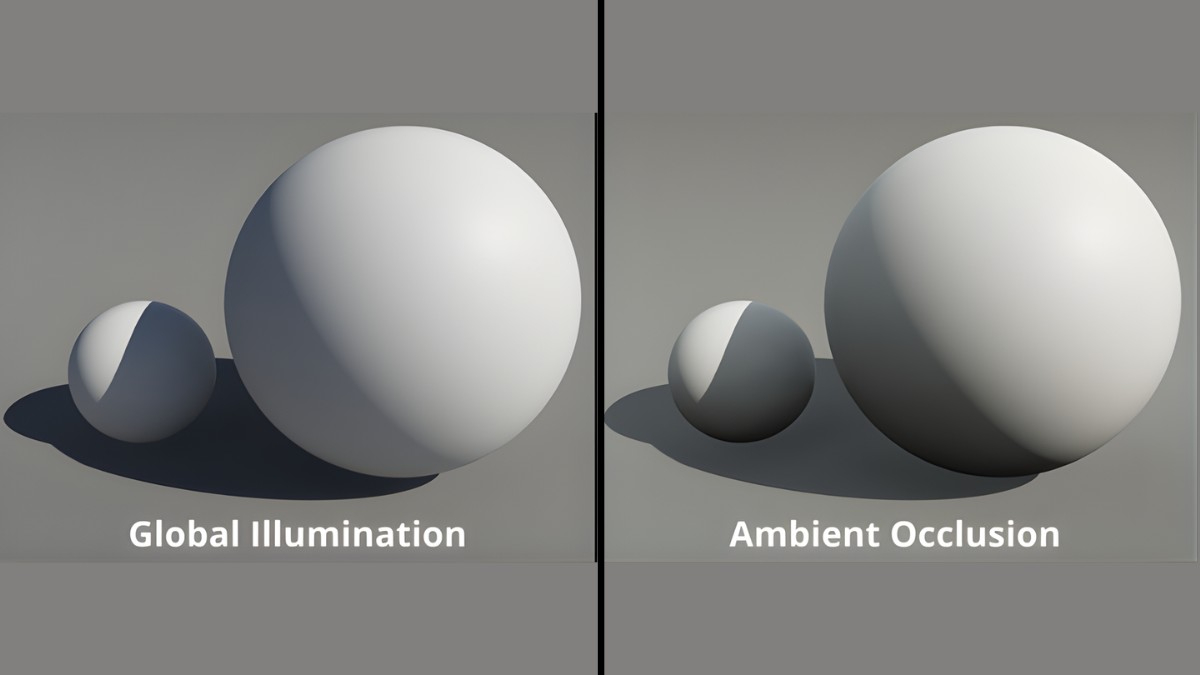 So sánh Ambient Occlusion vs Global Illumination