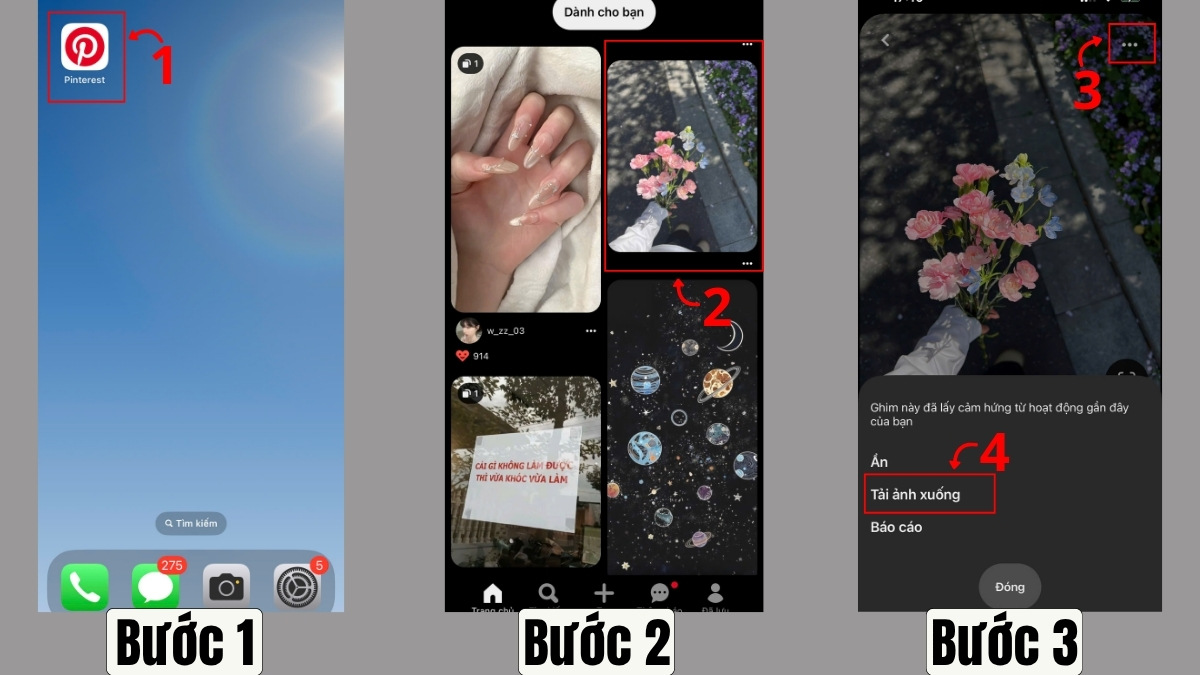 Cách lưu ảnh Pin trên điện thoại