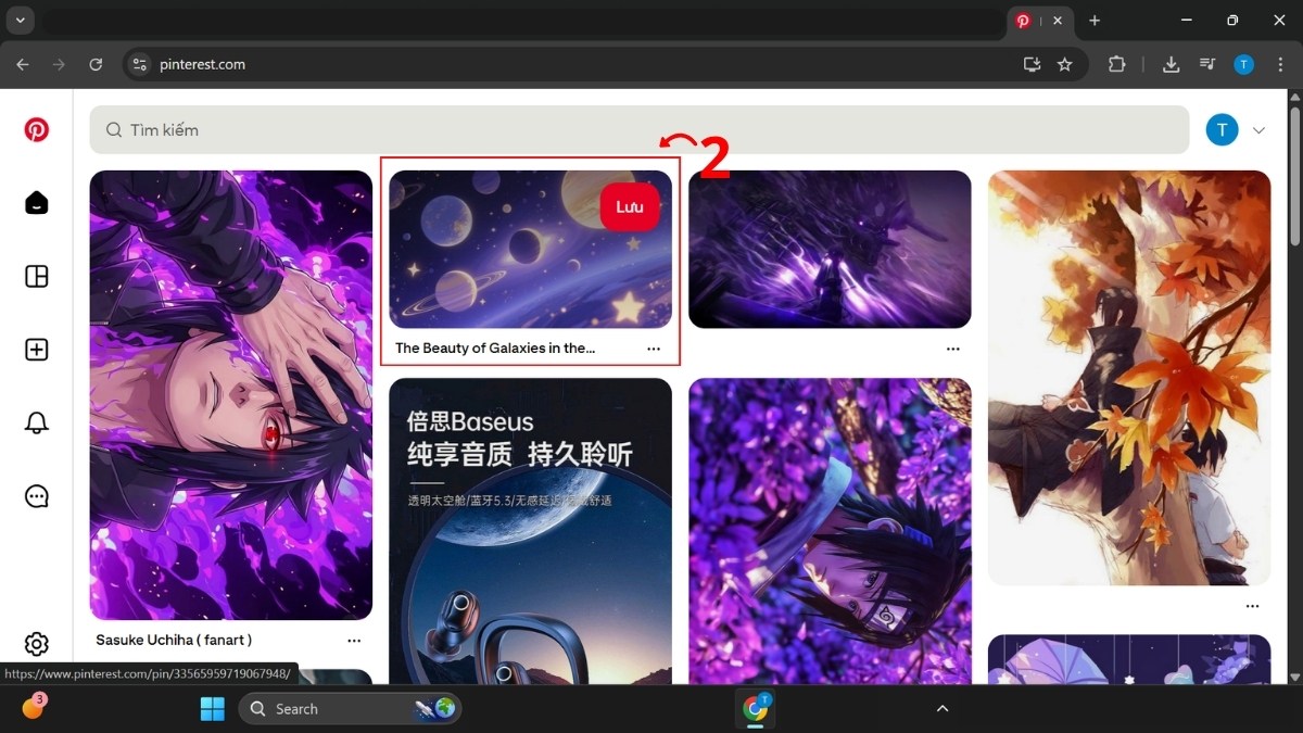 Nhấn vào ảnh muốn lưu và mở chi tiết hình ảnh