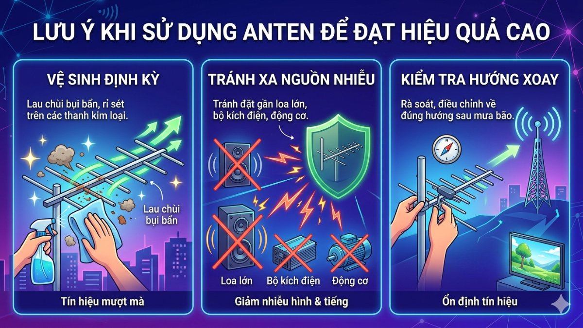 Lưu ý khi sử dụng anten để đạt hiệu quả cao