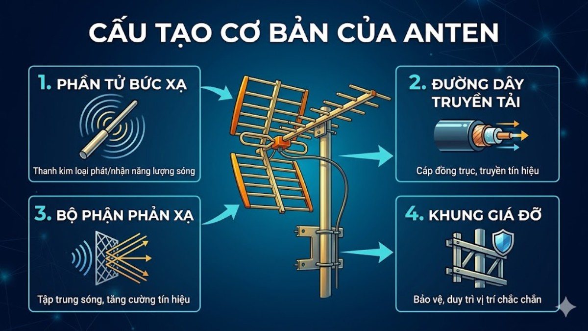 Cấu tạo cơ bản của anten