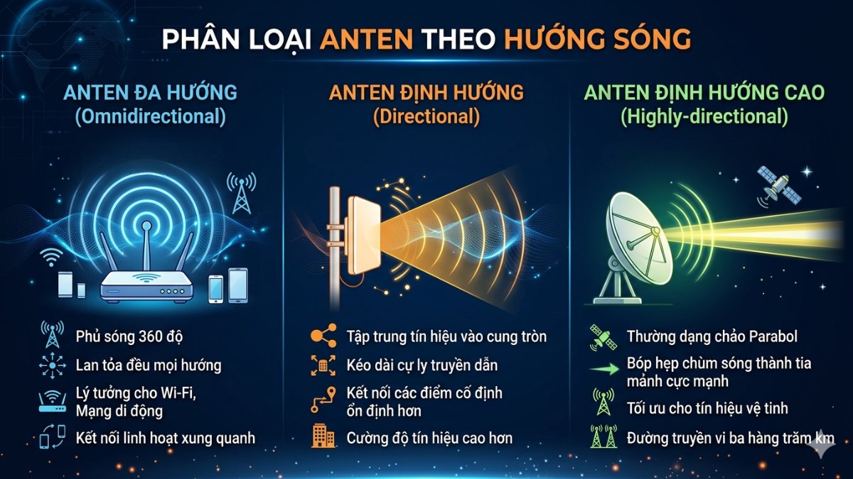 Phân loại Anten theo hướng sóng