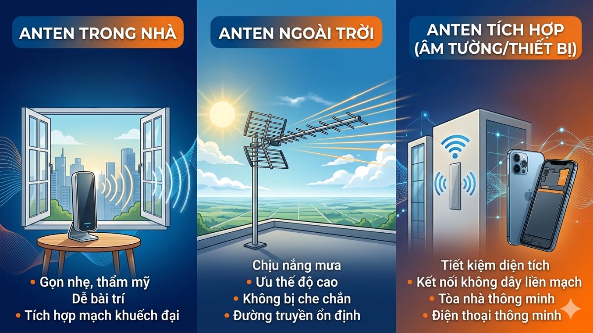 Phân loại Anten theo vị trí lắp đặt
