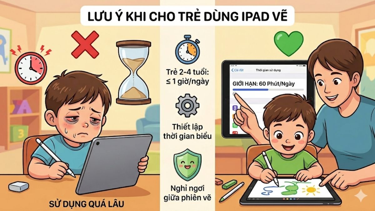 Kiểm soát thời gian sử dụng hợp lý cho trẻ
