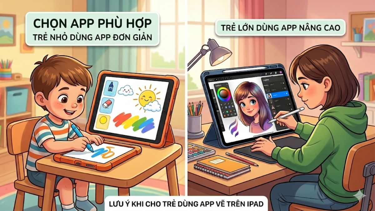 Chọn app phù hợp với sự phát triển của trẻ