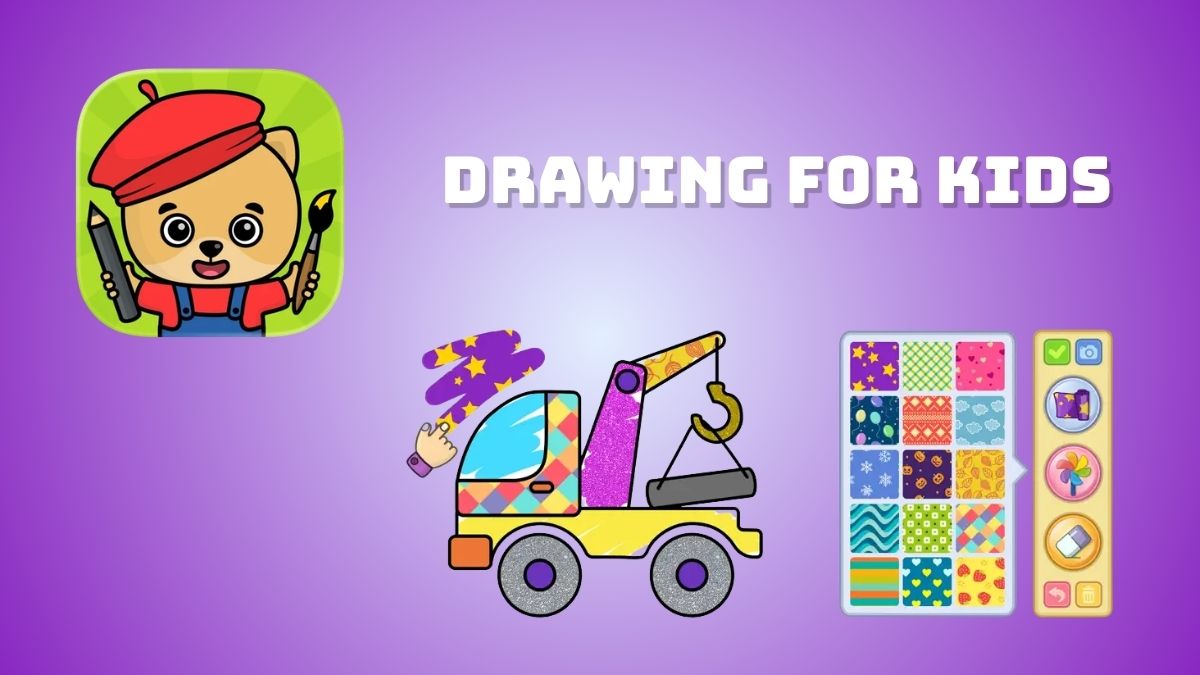 Drawing for Kids! có giao diện tươi sáng và an toàn