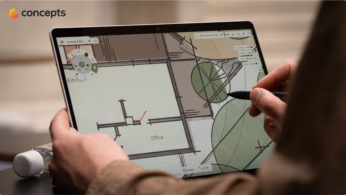 Concepts là app vẽ trên iPad cho trẻ cực kỳ mạnh mẽ