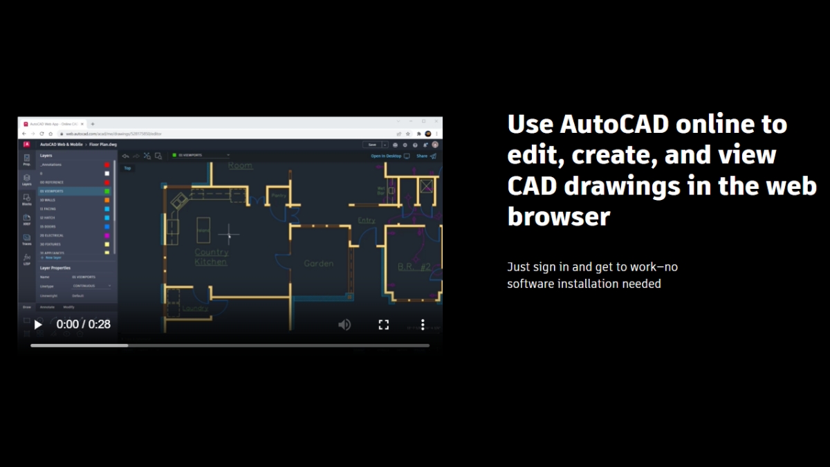 AutoCAD web hỗ trợ mở và chỉnh sửa bản vẽ online