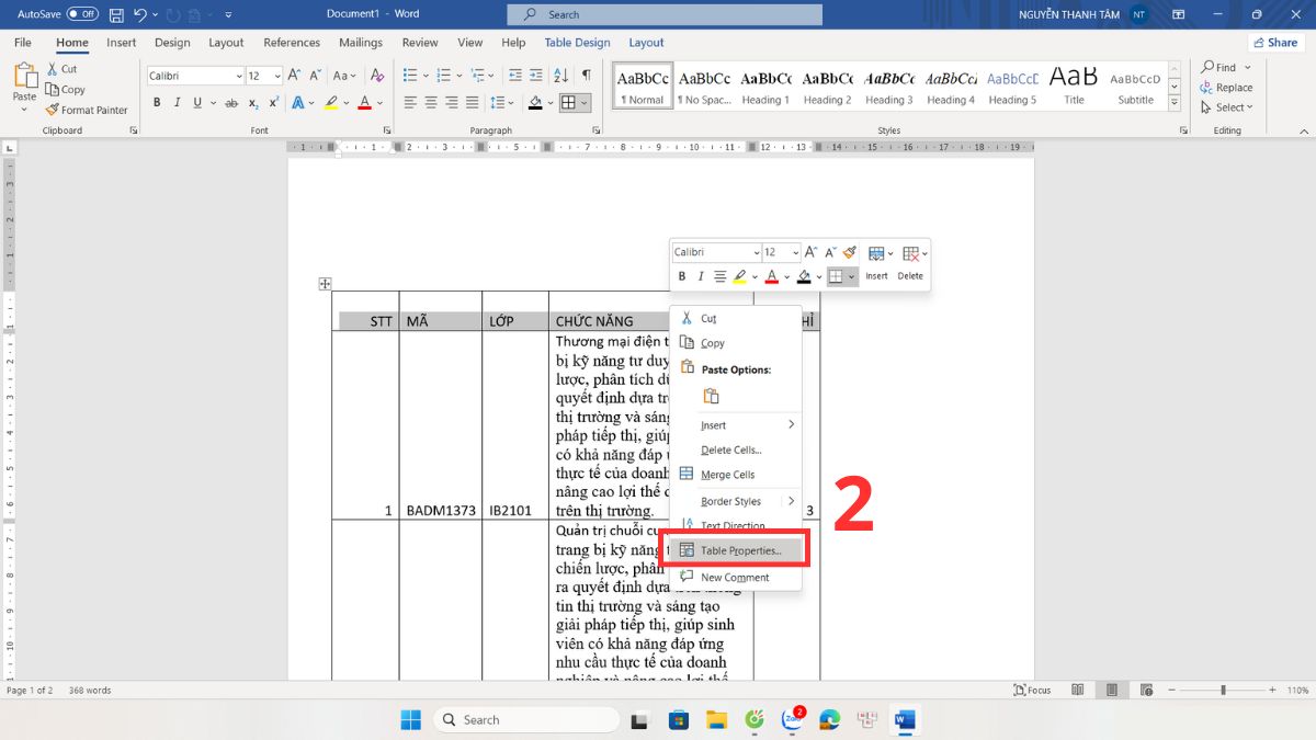 Cách sử dụng tùy chọn Repeat Header Rows bước 2