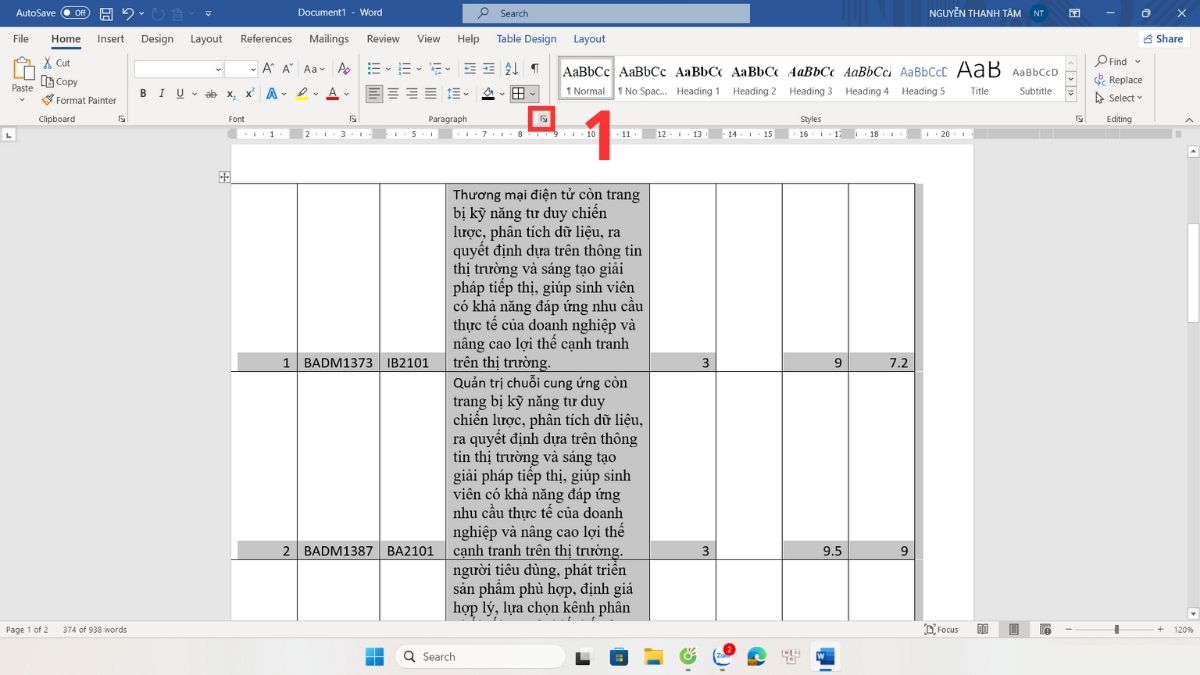 Cách sử dụng Paragraph để ngắt dòng bước 1