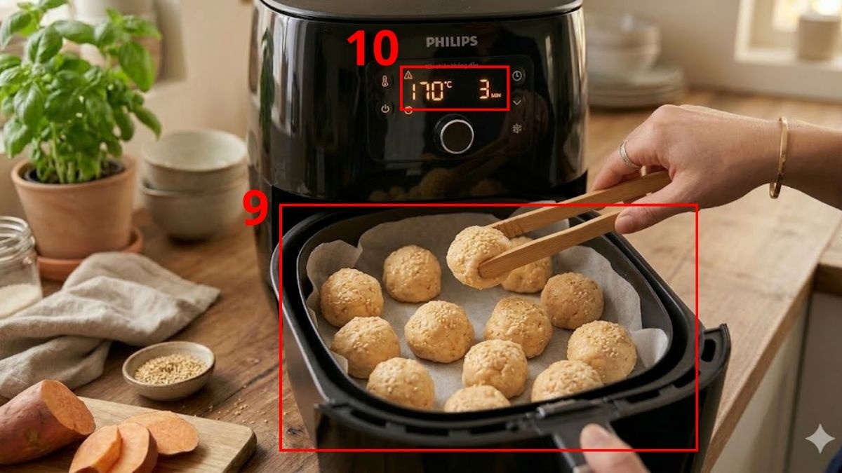 Tiến hành nướng bánh khoai lang phô mai