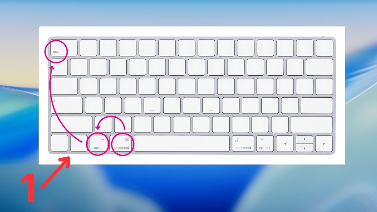 Buộc thoát ứng dụng trên Mac bằng phím tắt bước 1