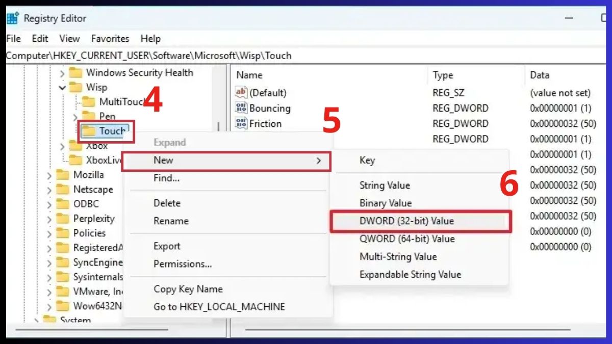 Tắt, bật màn hình cảm ứng laptop bằng Registry Editor bước 3