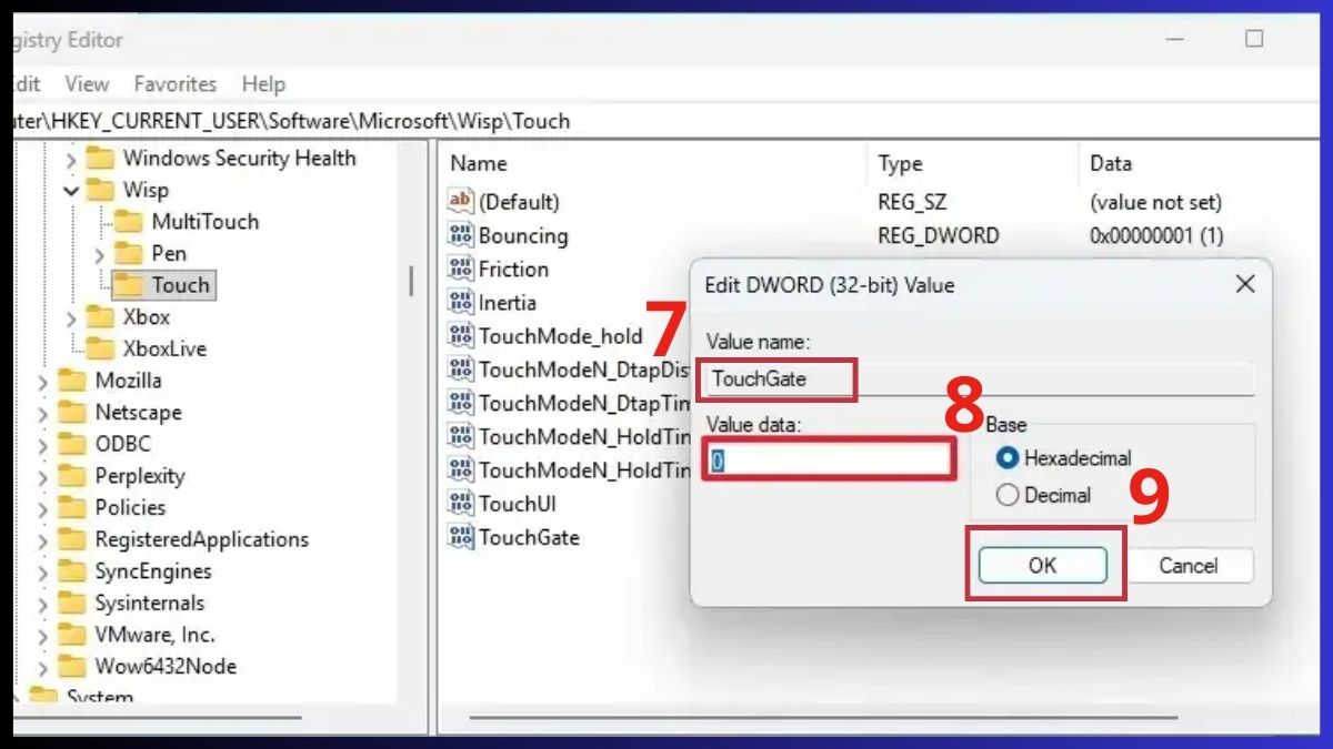 Tắt, bật màn hình cảm ứng laptop bằng Registry Editor bước 4