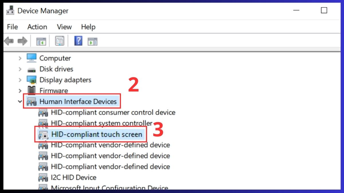 Tắt, bật màn hình cảm ứng laptop qua Device Manager bước 2