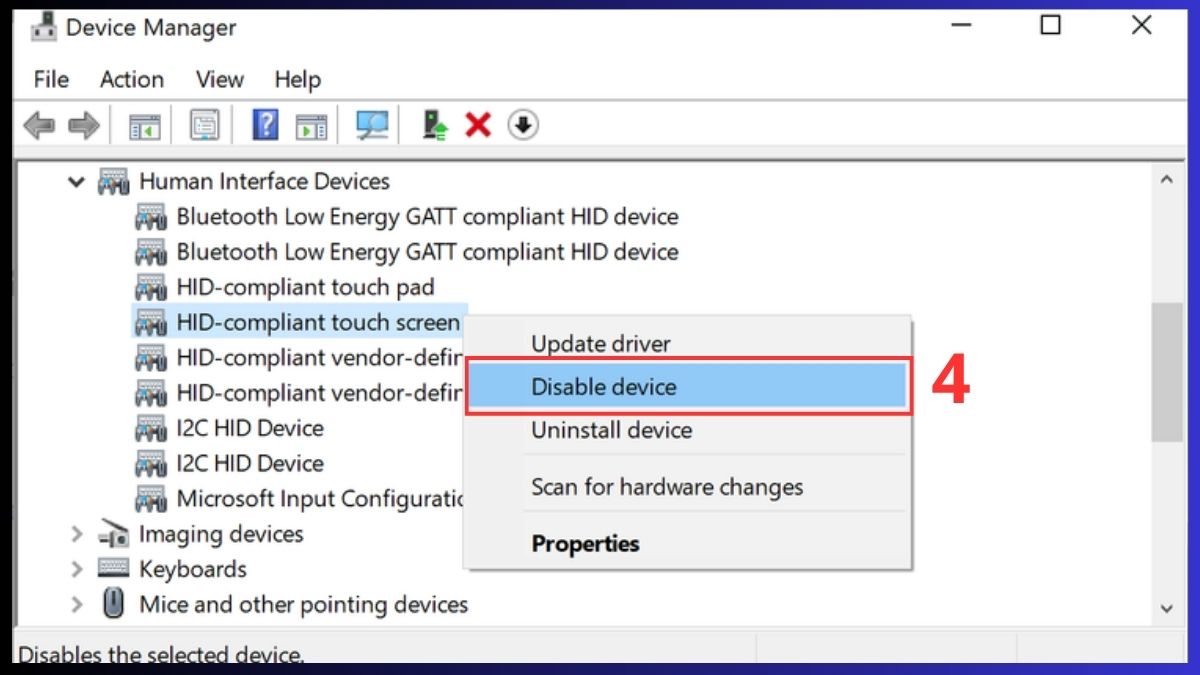 Tắt, bật màn hình cảm ứng laptop qua Device Manager bước 3