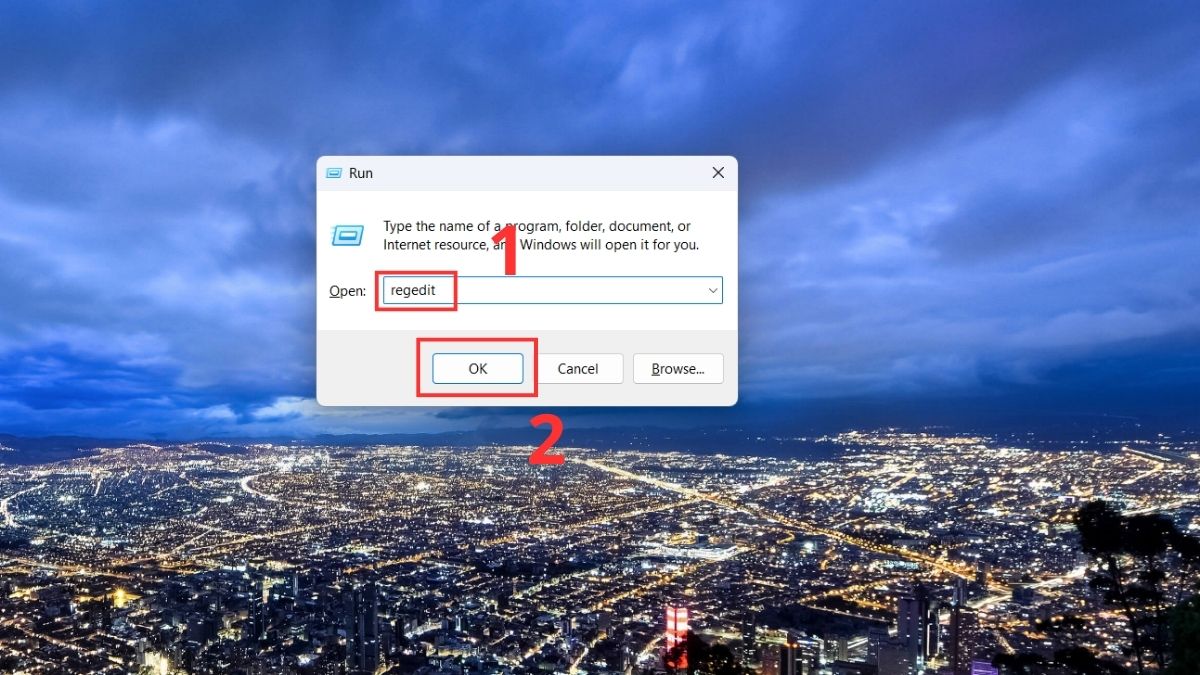 Tắt, bật màn hình cảm ứng laptop bằng Registry Editor bước 1