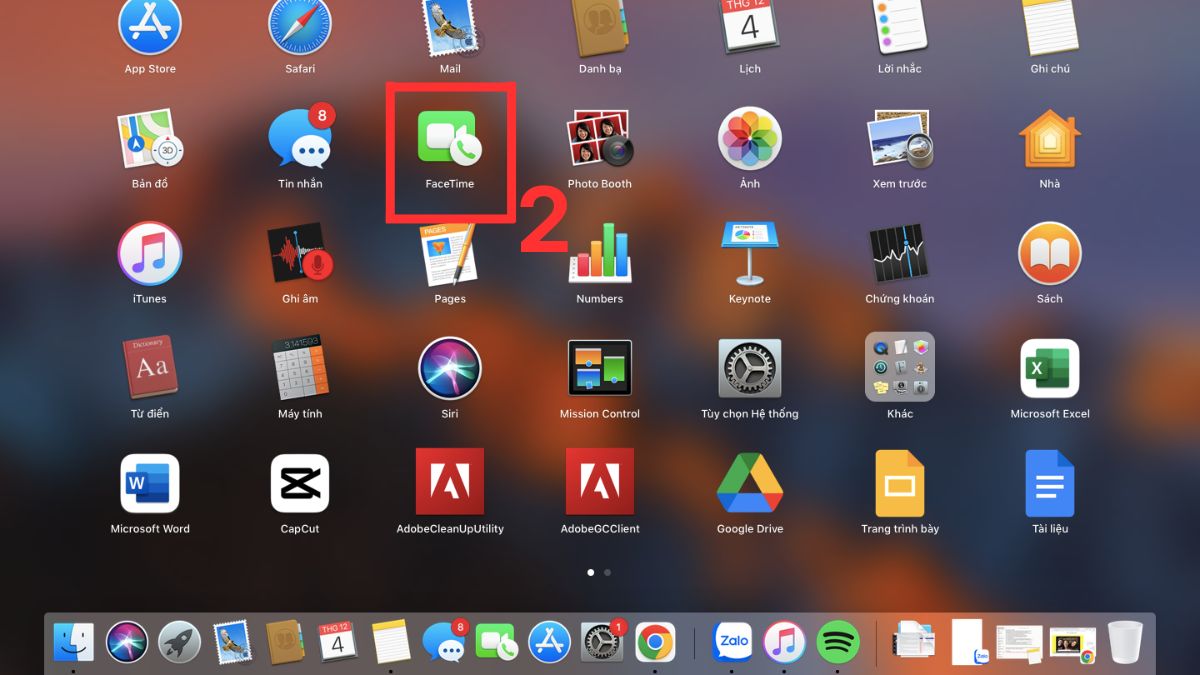 Cách bật camera MacBook thông qua FaceTime bước 2