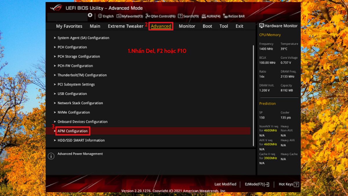 Kích hoạt Wake on LAN trong BIOS để bật máy tính từ xa bước 1