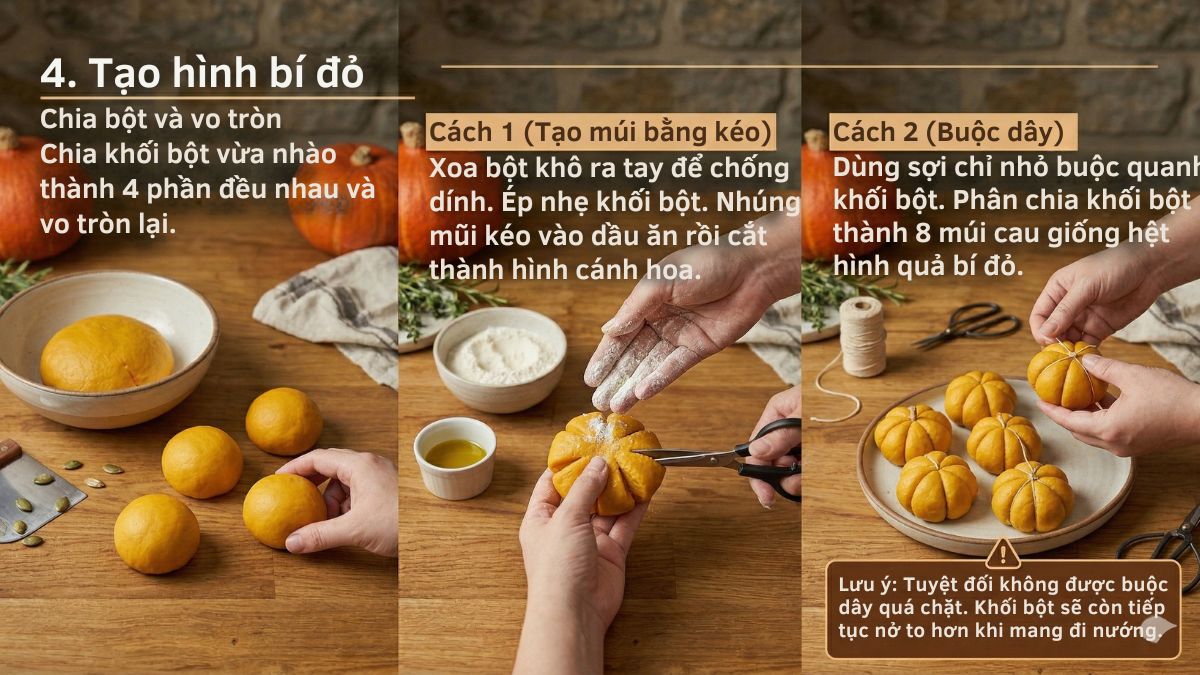 Các bước nướng bánh bí đỏ bằng nồi chiên không dầu chi tiết bước 4