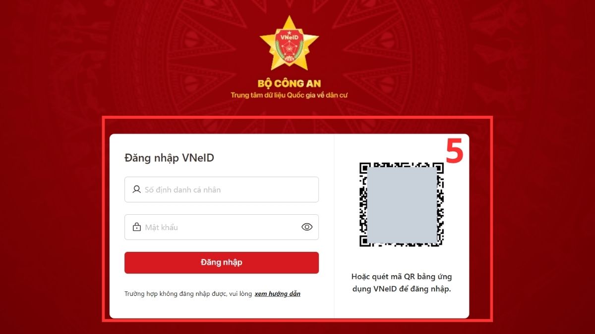 Điền thông tin tài khoản