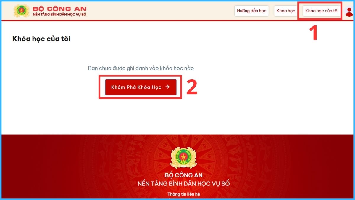 Đăng nhập vào tài khoản của bạn rồi vào Khóa học của tôi