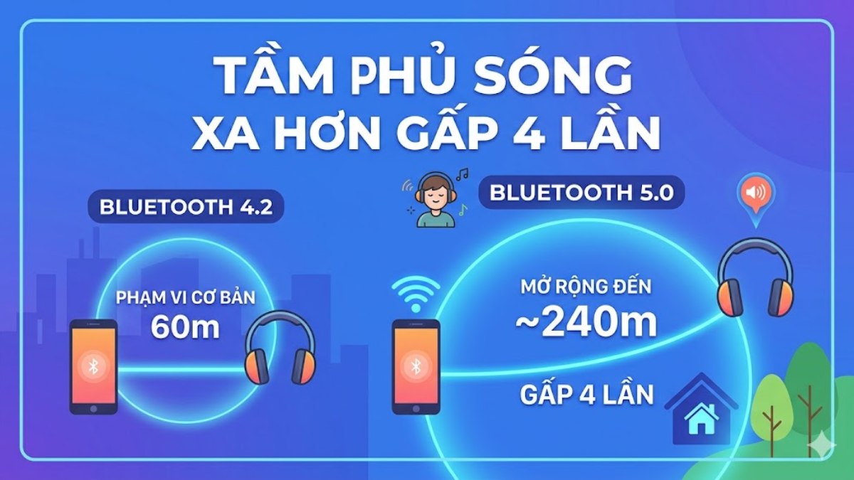 Tầm phủ sóng xa hơn bản thường gấp 4 lần
