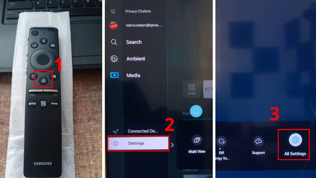 Cách ngắt kết nối Bluetooth trên tivi Samsung bước 1