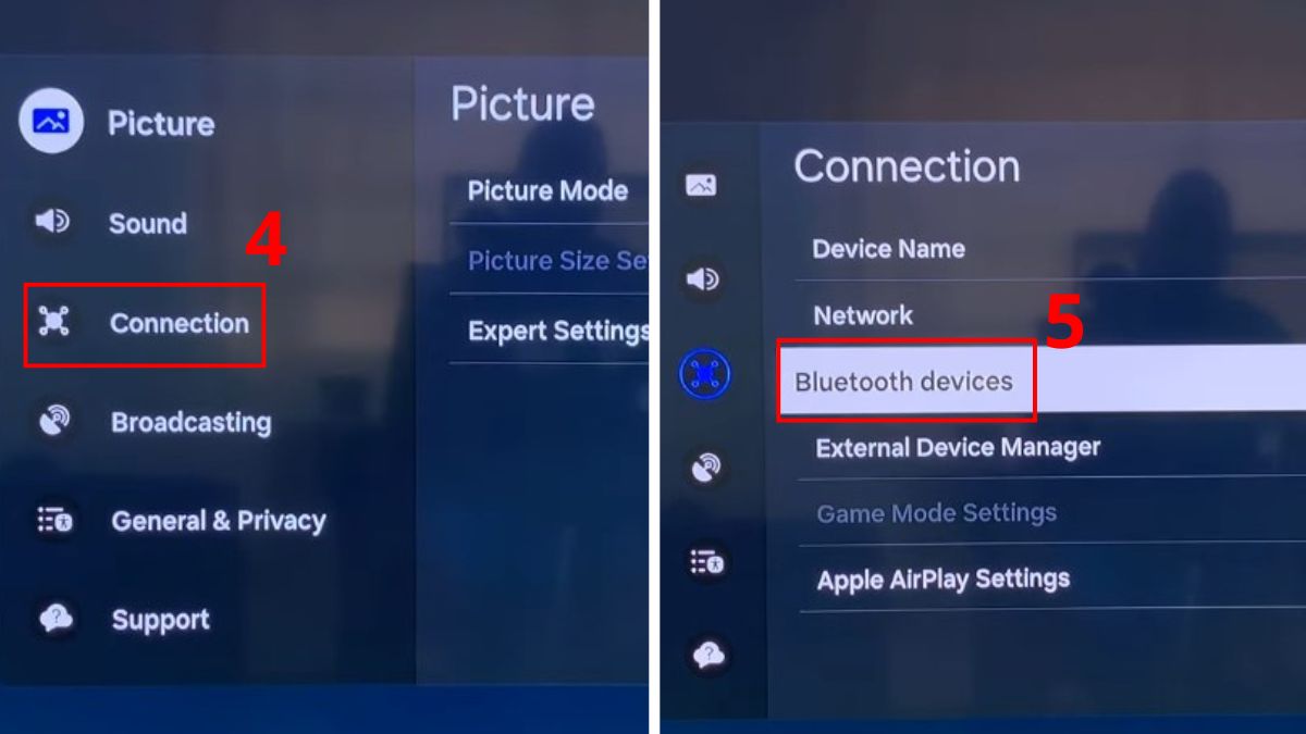 Cách ngắt kết nối Bluetooth trên tivi Samsung bước 2