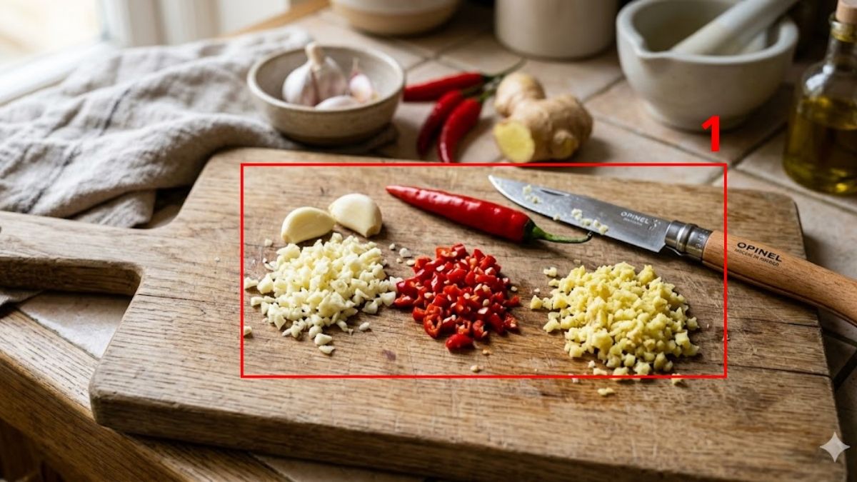 Cách pha nước chấm xì dầu ăn kèm bồ câu quay bước 1