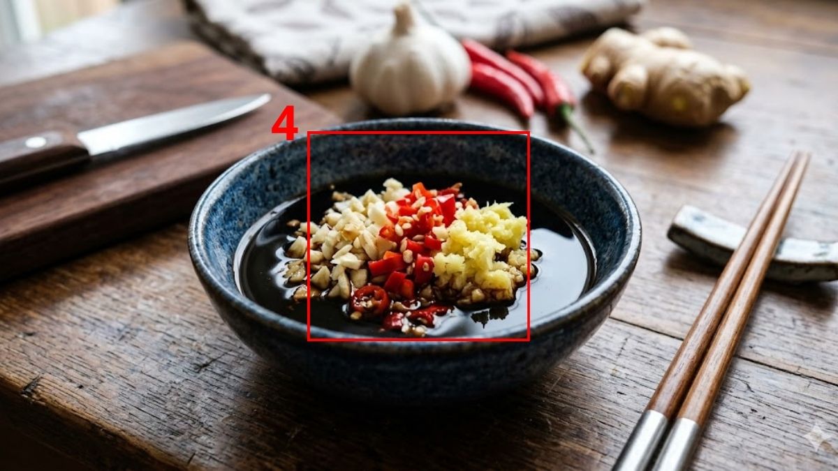 Cách pha nước chấm xì dầu ăn kèm bồ câu quay bước 4