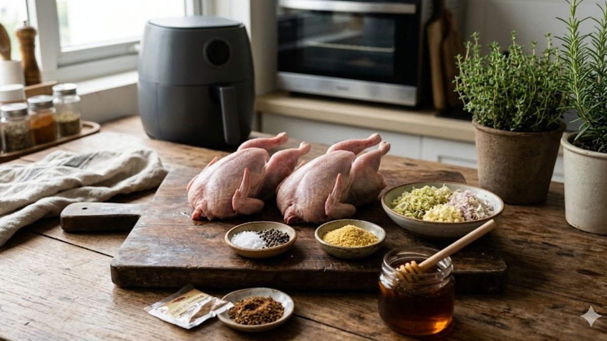 Nguyên liệu chính làm bồ câu quay bằng nối chiên hông dầu