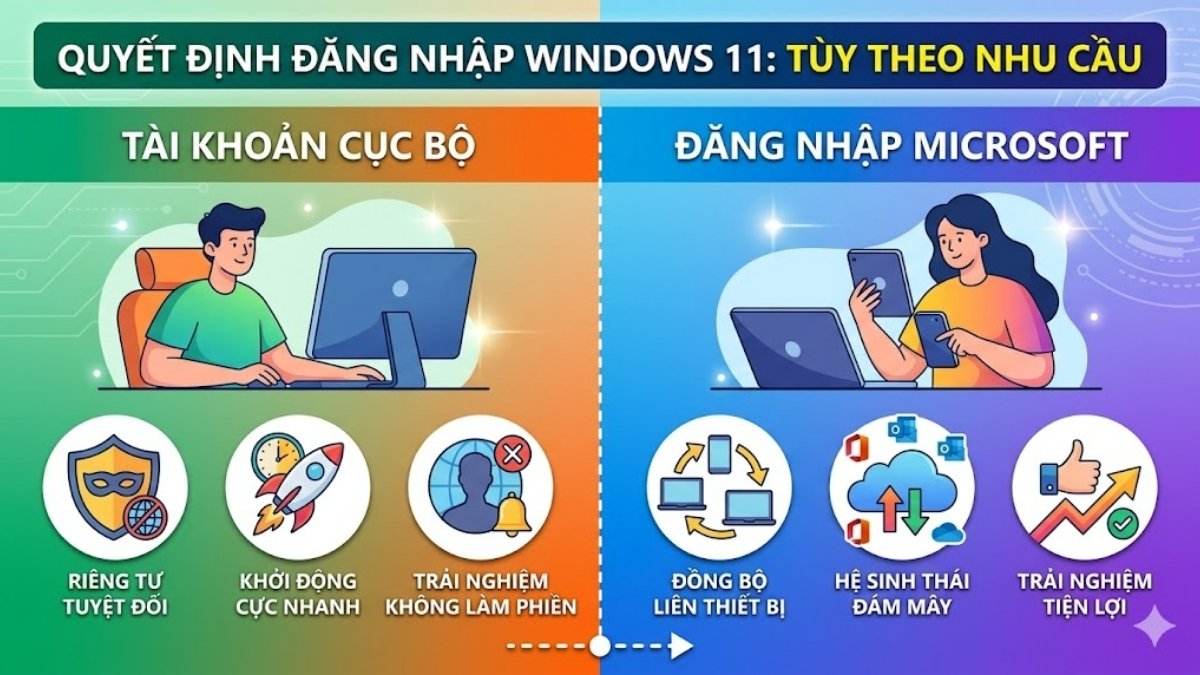 Có nên bỏ qua đăng nhập Microsoft Win 11 không?
