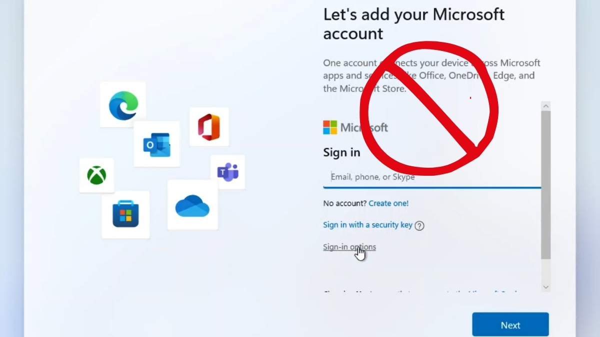Bạn có thể chủ động bỏ qua bước đăng nhập tài khoản Microsoft Win 11