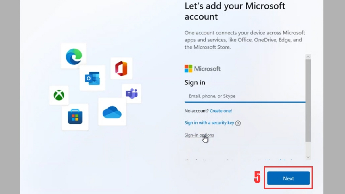 Bỏ qua đăng nhập Win 11 khi cài đặt khi không có kết nối Internet với câu lênh OOBE/BYPASSNRO bước 5