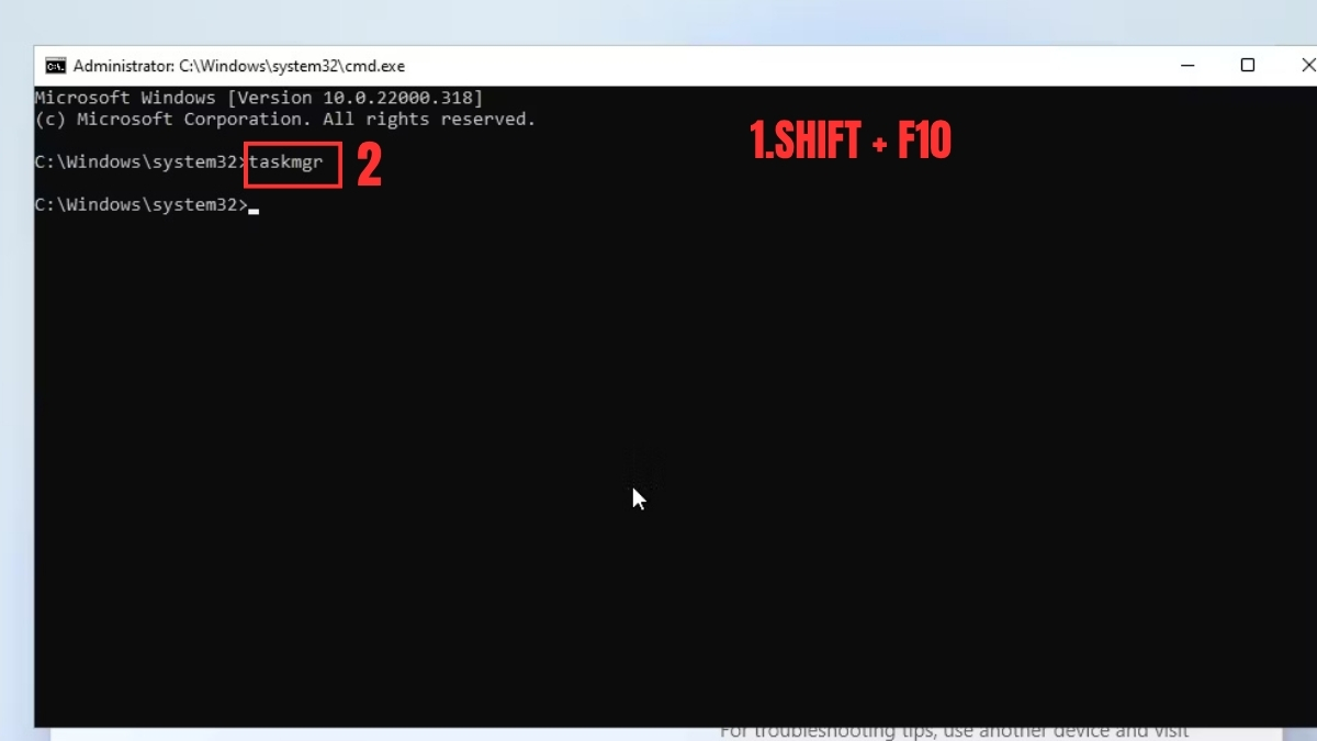 Bỏ qua đăng nhập Win 11 khi cài đặt khi không có kết nối Internet với Task Manager bước 1