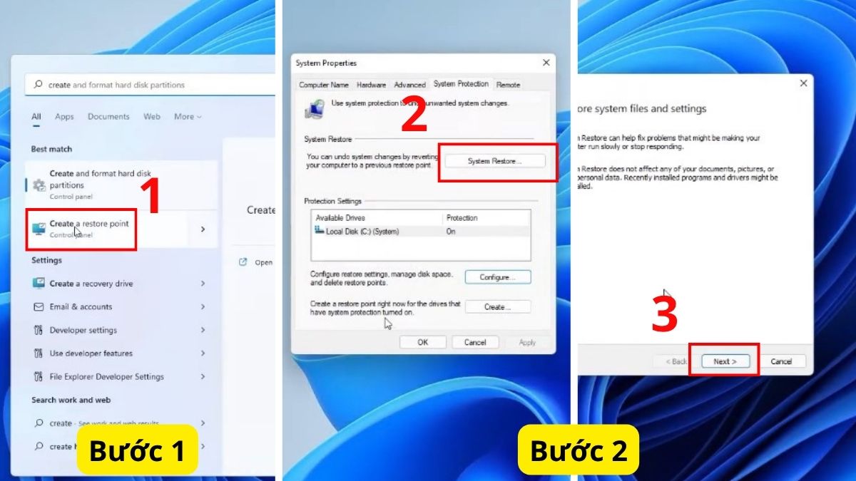 Khôi phục hệ thống để xử lý lỗi BSOD bước 1