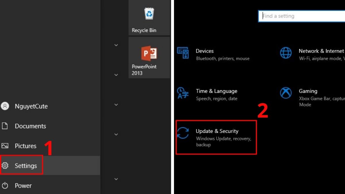 Cập nhật Windows phiên bản mới nhất bước 1