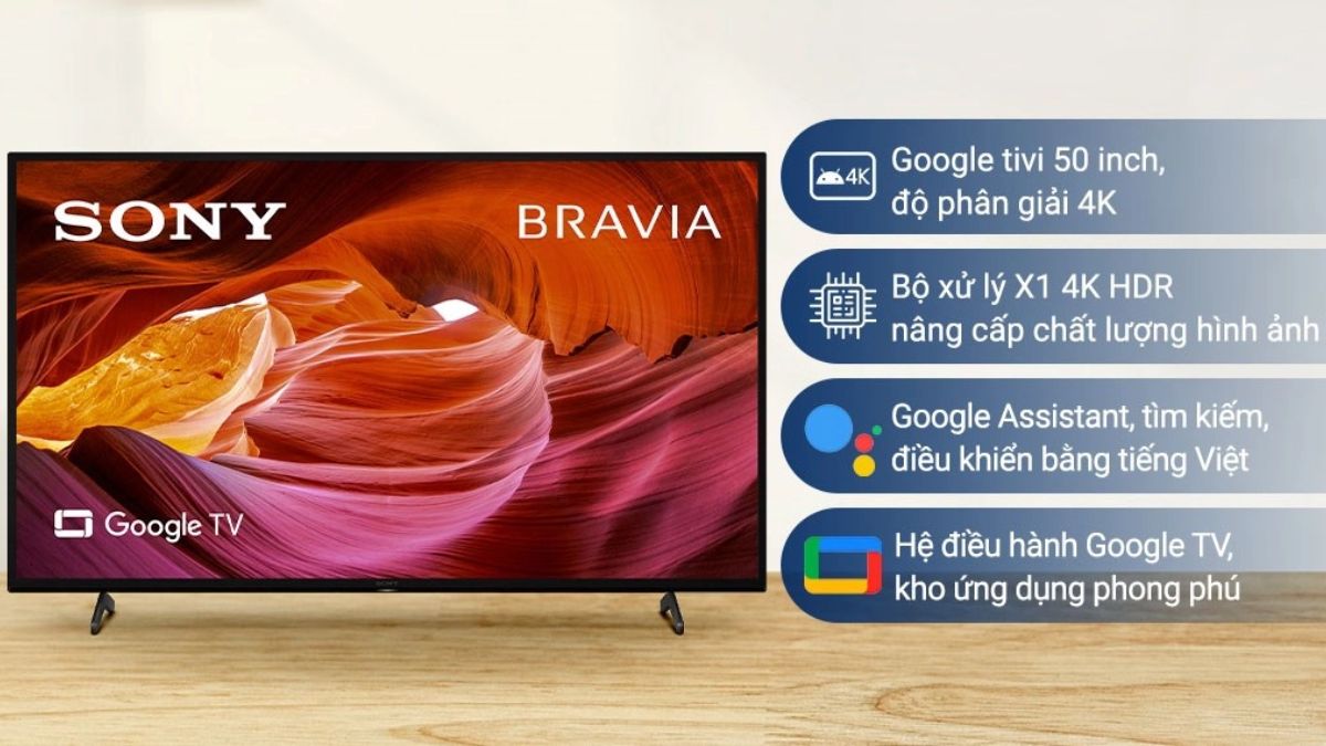Tivi 50 inch mang lại trải nghiệm giải trí ấn tượng hơn nhờ diện tích hiển thị rộng