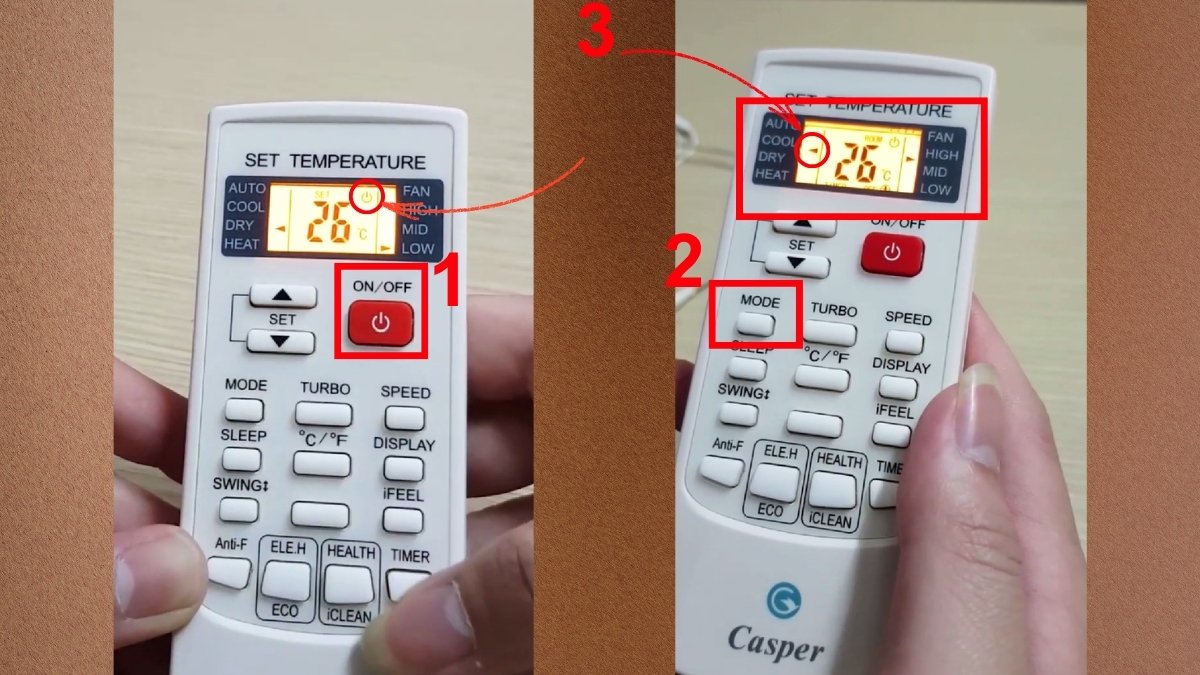 Bấm phím khởi động trên remote