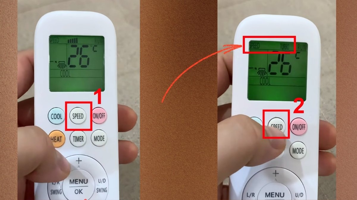 Sử dụng nút điều khiển điều hòa Casper để chỉnh tốc độ quạt