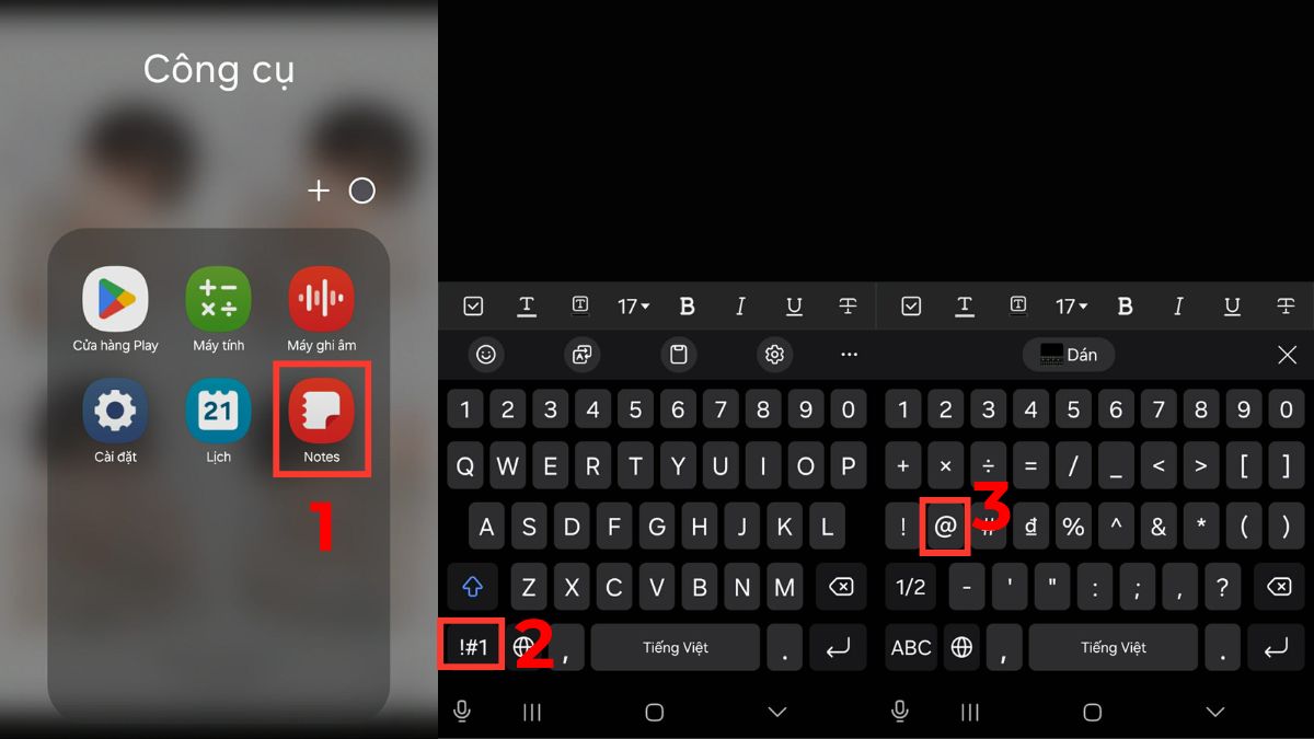 Bấm a còng trên điện thoại Android bước 1