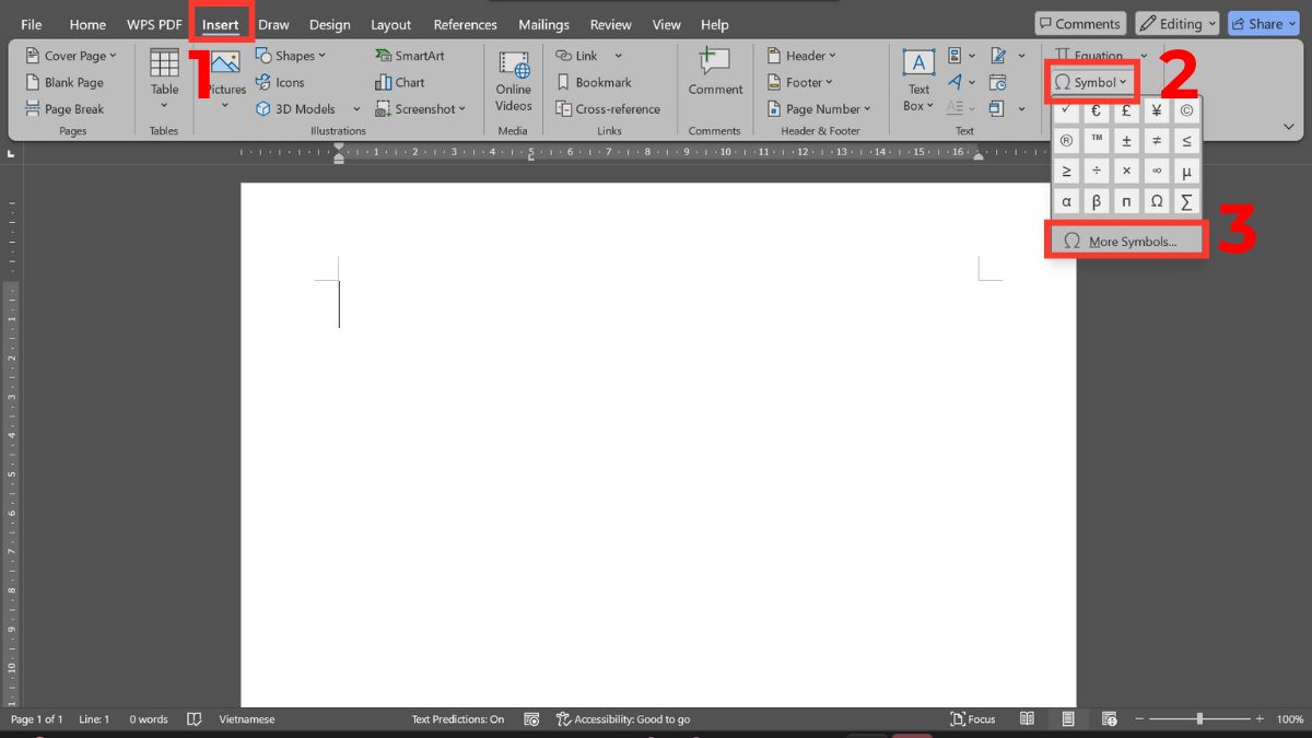 Bấm a còng trong Word 1