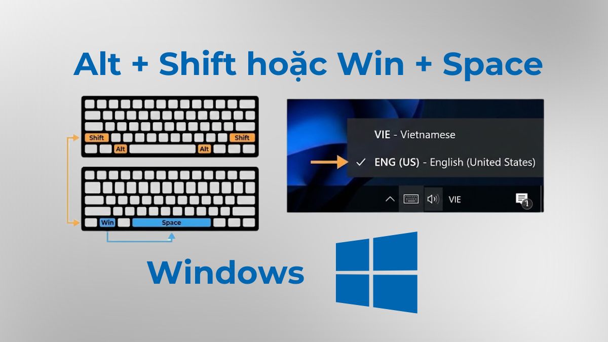 Kiểm tra ngôn ngữ bàn phím trên Windows khi không gõ được a còng