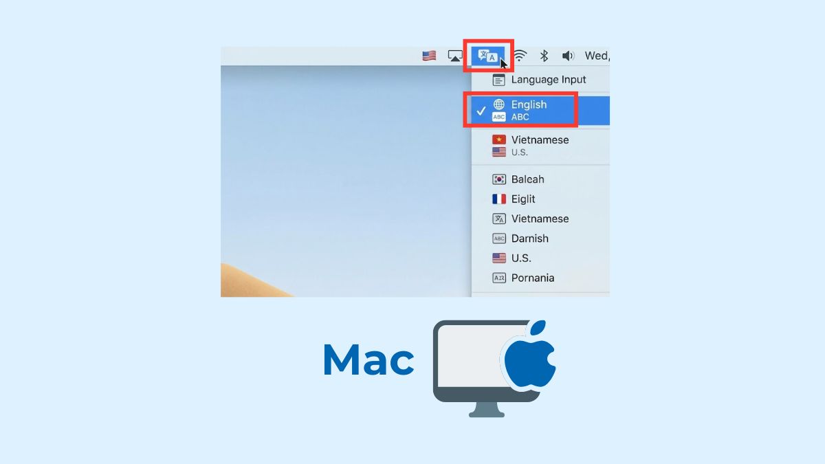 Kiểm tra ngôn ngữ bàn phím trên macOS khi không gõ được a còng