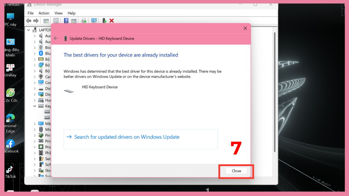 Cập nhật driver bàn phím trên Windows nếu không gõ được a còng bước 4