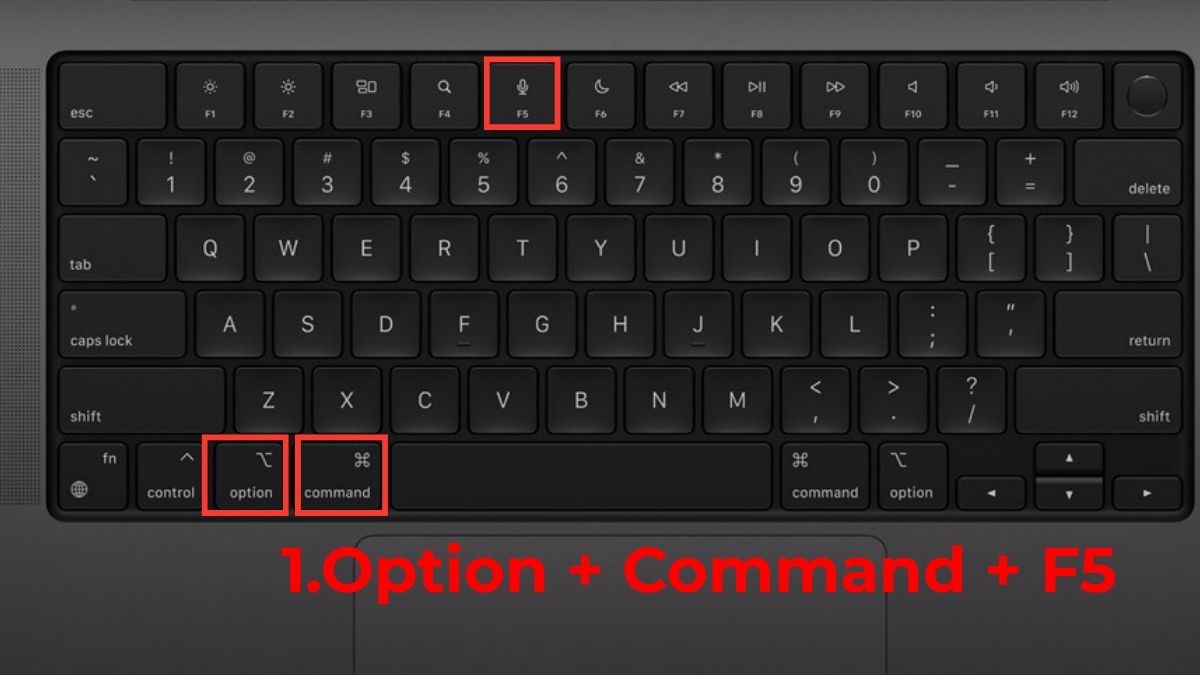 Bấm a còng bằng bàn phím ảo trên macOS bước 1