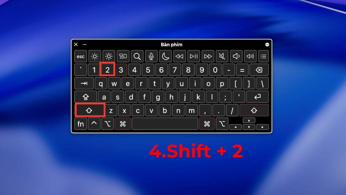 Bấm a còng bằng bàn phím ảo trên macOS bước 4