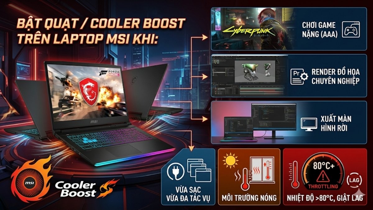 Khi nào cần bật quạt tản nhiệt laptop MSI