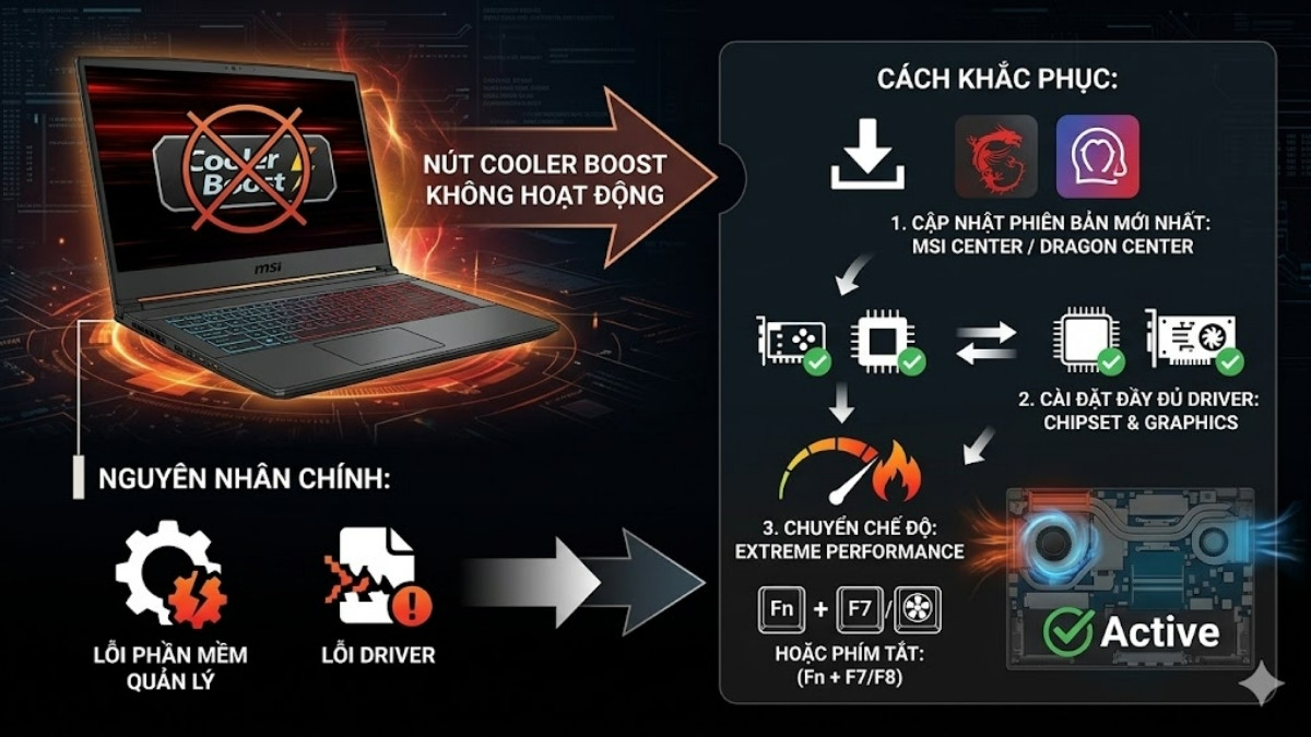 Nút Cooler Boost không có tác dụng